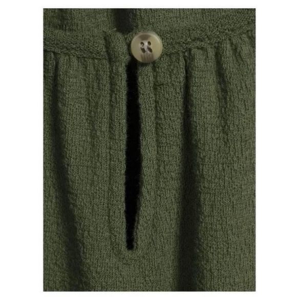 Terra‎ & Sky Forest Green Textured Ruffle Sleeve Peasant Top Comfy Spring NWT - Picture 4 of 6